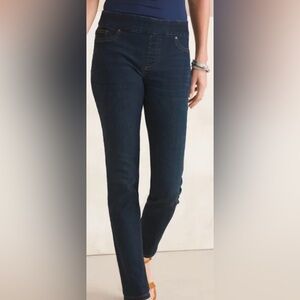 🎅Chico's size 1.5R Dark Blue Denim Pull up Perfect Stretch Nicky Jeggings